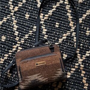 Pendleton Tan and Black Patterned Crossbody Bag